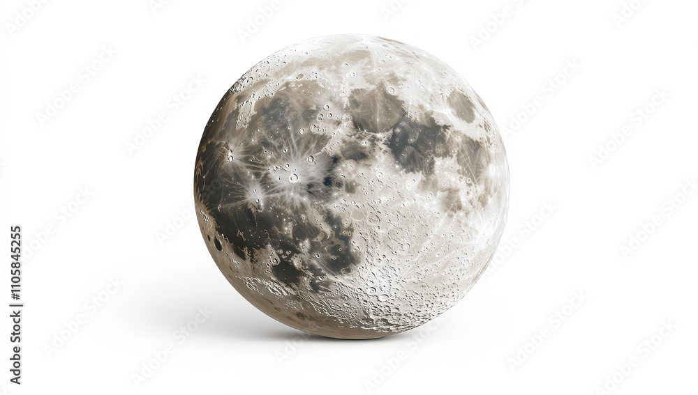 High resolution image of the moon's surface showing craters High resolution image of the moon's surface showing craters