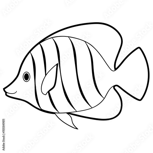 Butterflyfish Vector Illustration on White Background