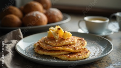 Obraz na płótnie Pancakes and Coffee Delight w salonie