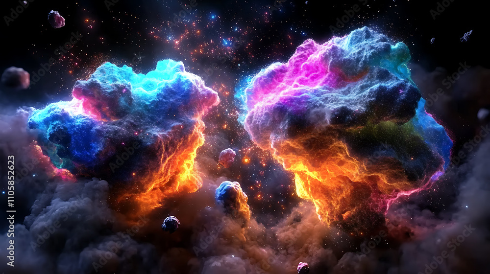 Surreal Cosmic Explosion of Colorful Stars Surreal Cosmic Explosion of Colorful Stars