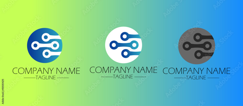 Technology logo in gradient style Technology logo in gradient style