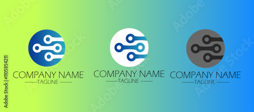 Technology logo in gradient style