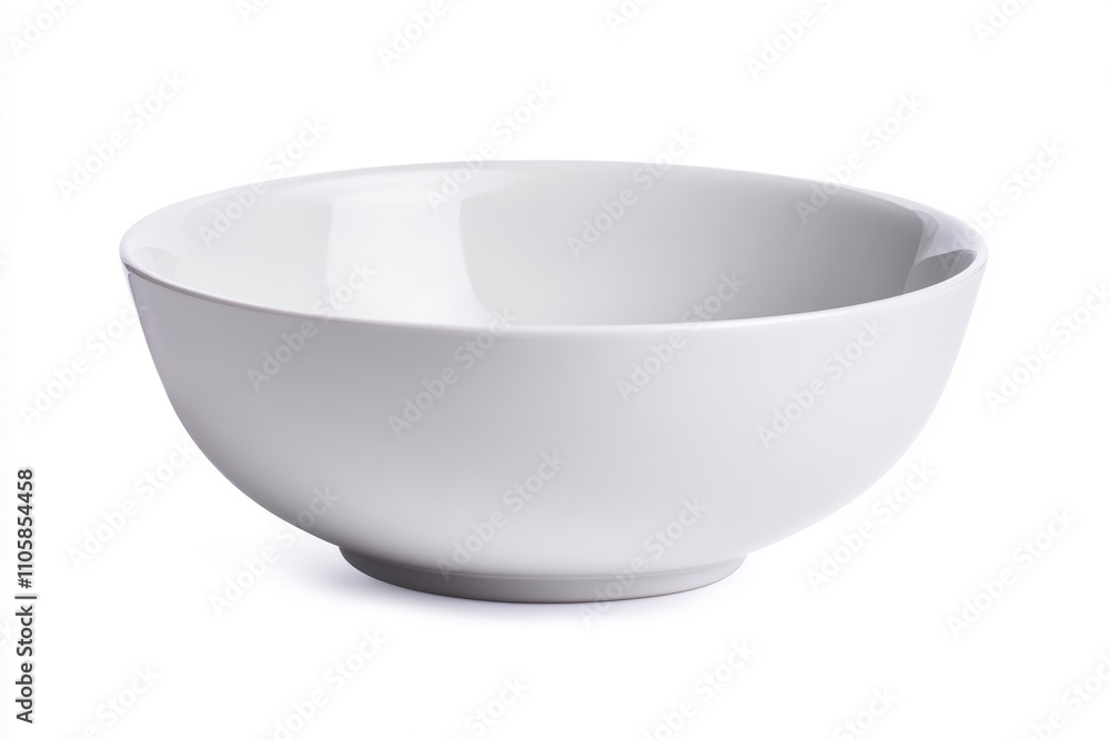 White ceramic bowl on plain background: simple kitchenware design White ceramic bowl on plain background: simple kitchenware design