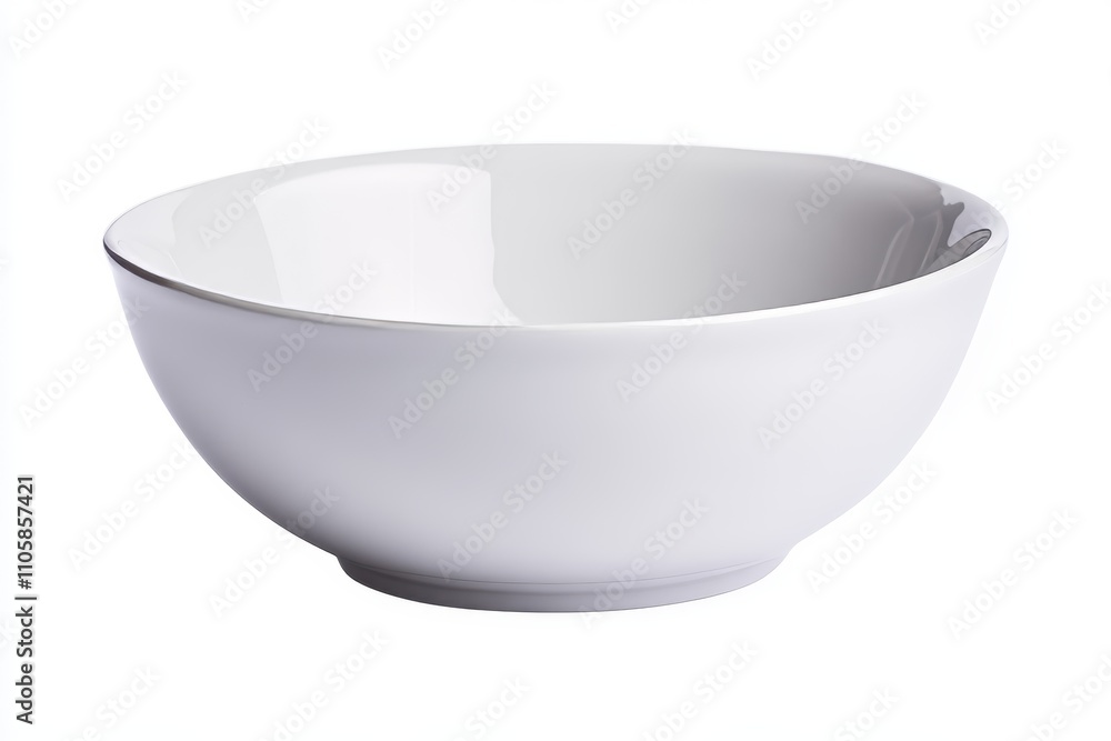 Minimalist white ceramic bowl on white background Minimalist white ceramic bowl on white background