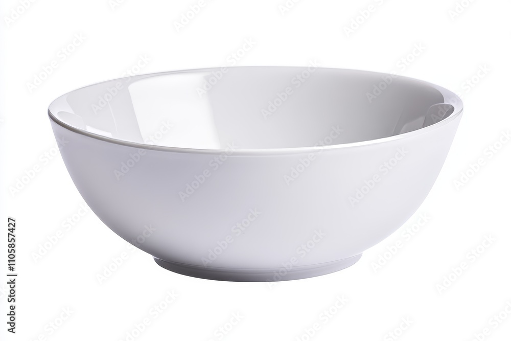 Simple white ceramic bowl on white background Simple white ceramic bowl on white background