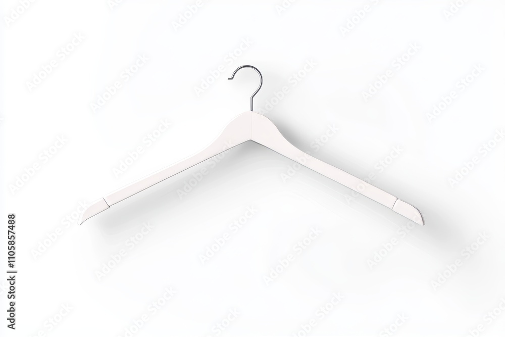 Simple white clothes hanger on plain background Simple white clothes hanger on plain background