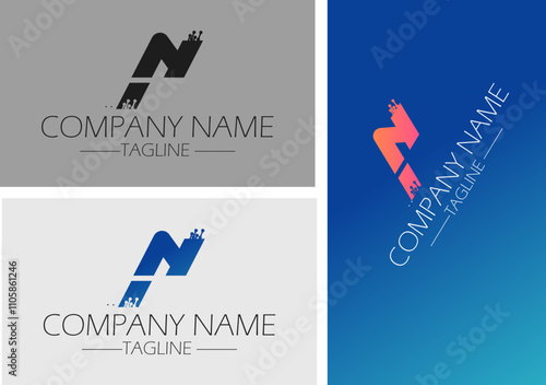 Technology logo in gradient style