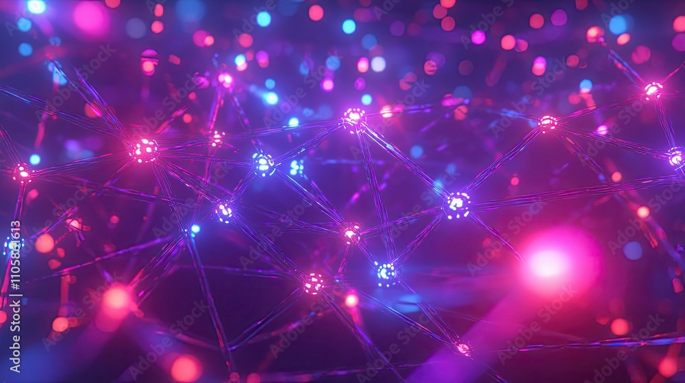 Abstract Network of Glowing Nodes and Lines Abstract Network of Glowing Nodes and Lines