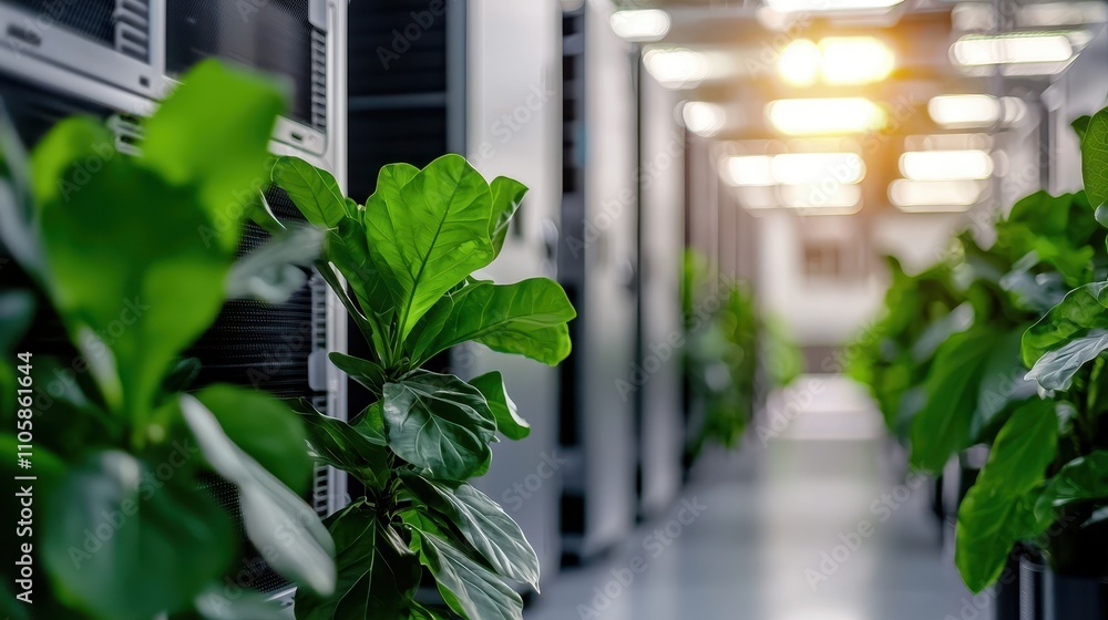 Green Plants Amid Technology in a Modern Data Center Environment Green Plants Amid Technology in a Modern Data Center Environment