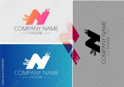 Technology logo in gradient style