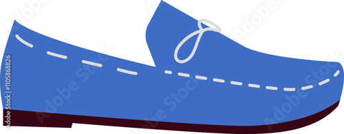Blue moccasin shoe