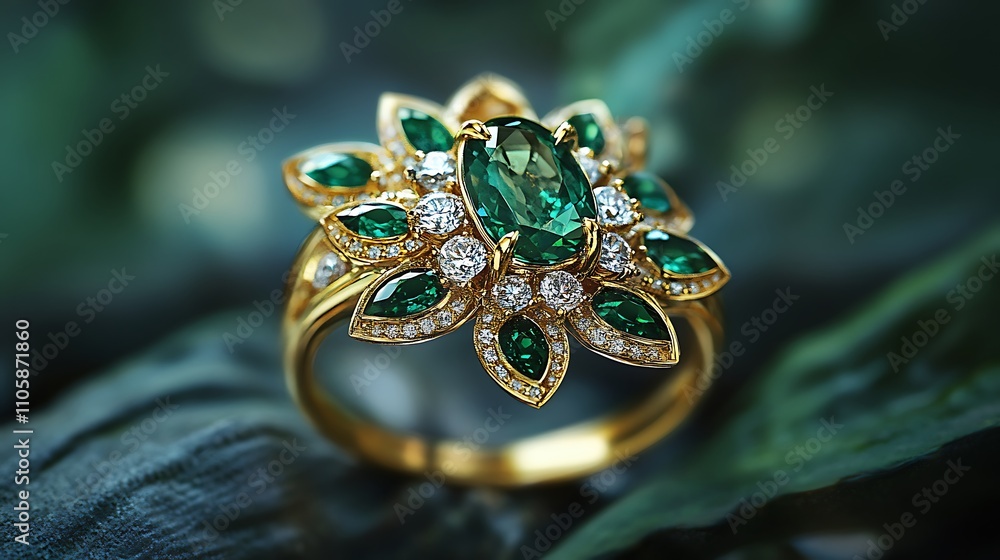 Naklejka premium Exquisite Diamond and Gold Engagement Rings Showcasing Elegance and Craftsmanship