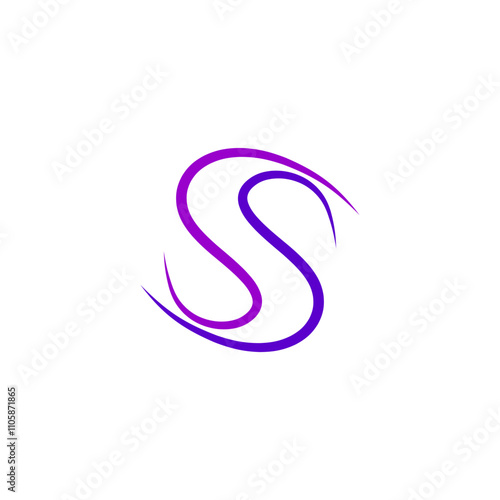 purple line letter s icon logo