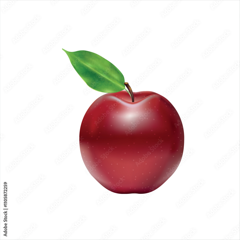 Crimson Apple on White Backdrop Crimson Apple on White Backdrop