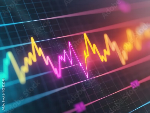 Hormone charts with progress indicators, modern medical theme, 3D illustration