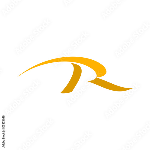 stylized organic letter r logo vector