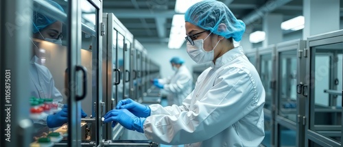 Biotechnology Pharma Cleanroom Operator - AI Photo