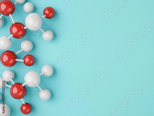 Hormone molecule structure, vibrant rendering, 3D illustration