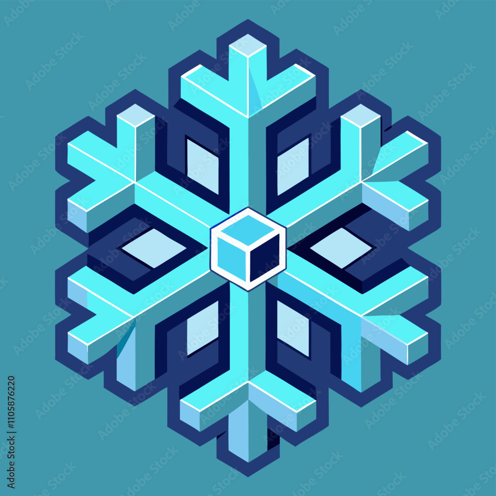 3D Cartoon Christmas Snowflake Icon Vector Design 3D Cartoon Christmas Snowflake Icon Vector Design