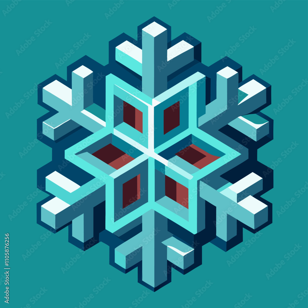 3D Cartoon Christmas Snowflake Icon Vector Design 3D Cartoon Christmas Snowflake Icon Vector Design
