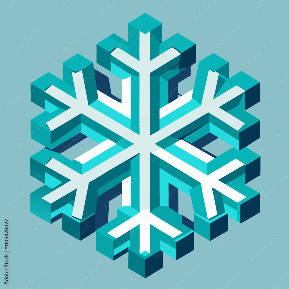 3D Cartoon Christmas Snowflake Icon Vector Design 3D Cartoon Christmas Snowflake Icon Vector Design