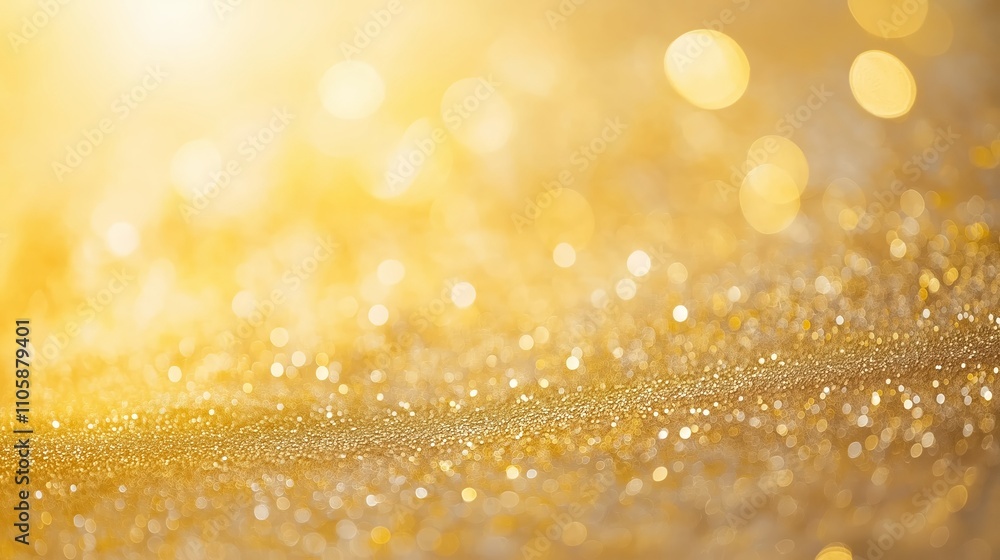 Abstract golden background with bokeh effect and shining defocused glitters. Festive gold texture for Christmas, New Year, birthday, celebration, greeting, victory, success, magic party. Abstract golden background with bokeh effect and shining defocused glitters. Festive gold texture for Christmas, New Year, birthday, celebration, greeting, victory, success, magic party.
