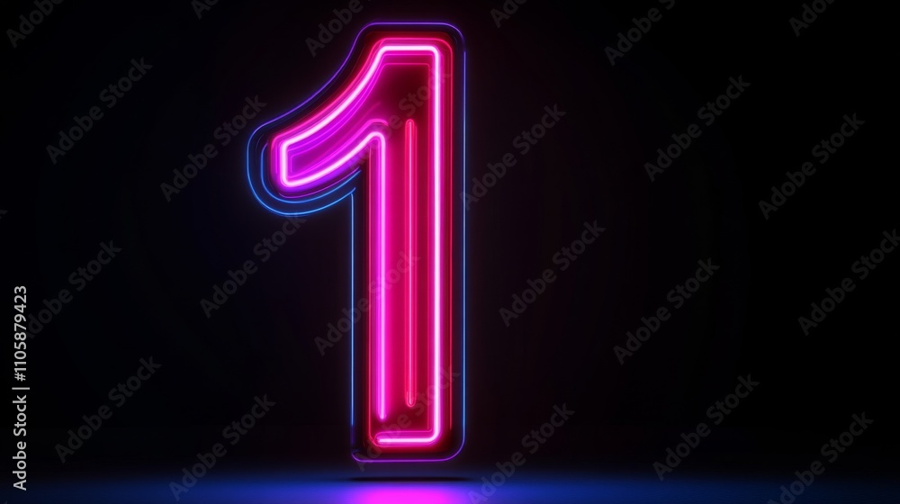 Vibrant Neon Number One Design: A Stunning Digital Graphic Vibrant Neon Number One Design: A Stunning Digital Graphic