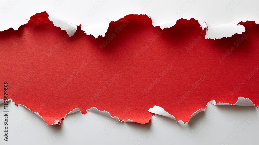 Artistic Overhead Perspective of Ripped Red Paper Background Artistic Overhead Perspective of Ripped Red Paper Background