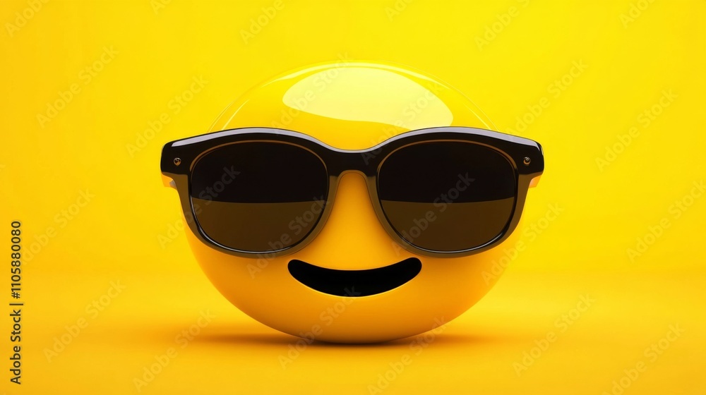 Smiling emotion with Sunglasses: A Bright and Happy Digital Portrait Smiling emotion with Sunglasses: A Bright and Happy Digital Portrait