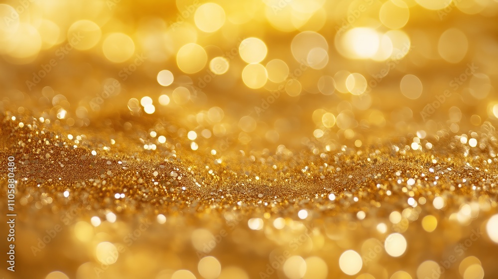 Abstract golden background with bokeh effect and shining defocused glitters. Festive gold texture for Christmas, New Year, birthday, celebration, greeting, victory, success, magic party. Abstract golden background with bokeh effect and shining defocused glitters. Festive gold texture for Christmas, New Year, birthday, celebration, greeting, victory, success, magic party.