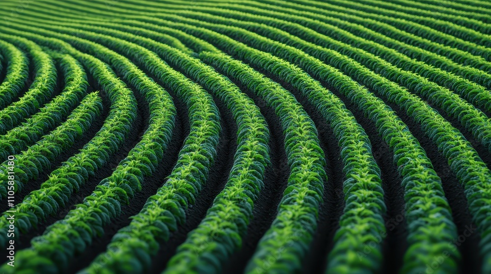 A close-up view of lush green agricultural rows, showcasing the vibrant texture and pattern of a well-maintained crop field. A close-up view of lush green agricultural rows, showcasing the vibrant texture and pattern of a well-maintained crop field.