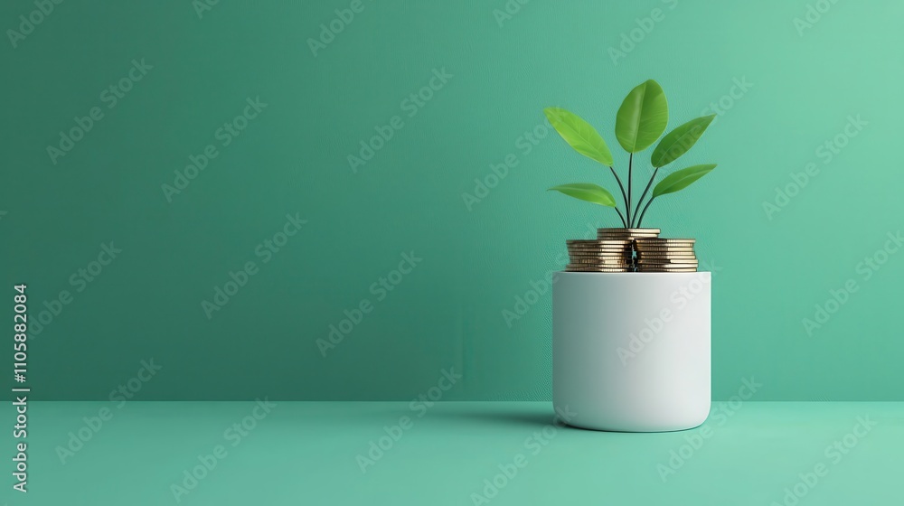 Wealth growth through investment concept, clean details, 3D illustration Wealth growth through investment concept, clean details, 3D illustration