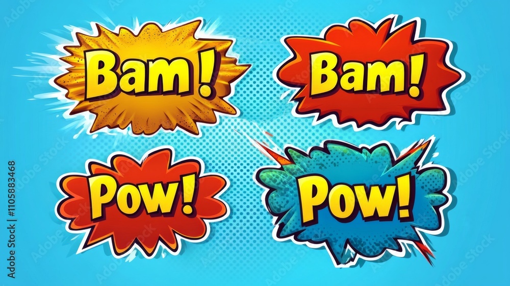 Colorful Comic Book Style Speech Bubbles Graphic Design Collection Colorful Comic Book Style Speech Bubbles Graphic Design Collection