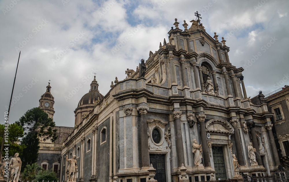 The Cathedral Basilica of St. Agatha of Sicily in Catania is a Roman Catholic cathedral in the Sicilian city of Catania The Cathedral Basilica of St. Agatha of Sicily in Catania is a Roman Catholic cathedral in the Sicilian city of Catania