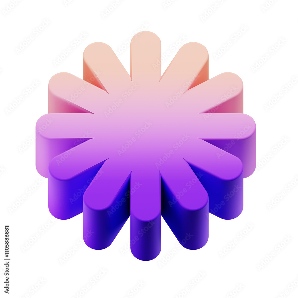 3d illustration of abstract shapes. 3d memphis elements with gradient bright colors 3d illustration of abstract shapes. 3d memphis elements with gradient bright colors