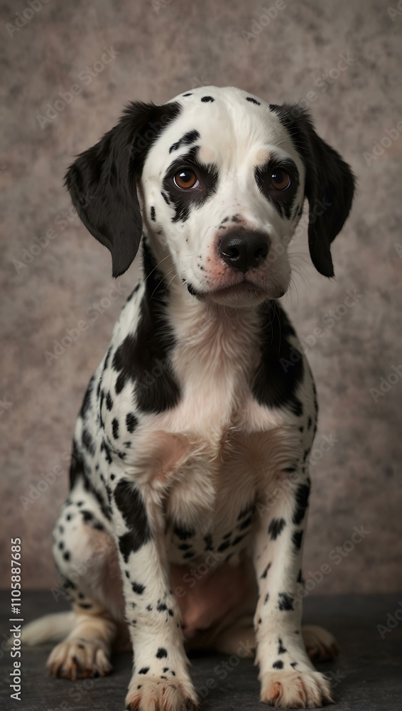 Cute Dalmatian puppy portrait in the studio. Cute Dalmatian puppy portrait in the studio.