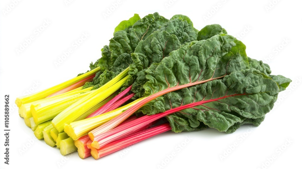 Bunch of chard with vibrant stems, transparent background Bunch of chard with vibrant stems, transparent background