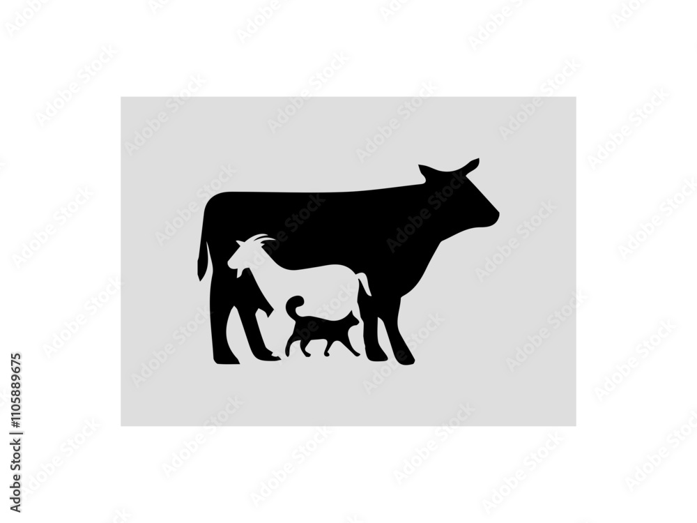 It features iconic animals such as cows, chickens, pigs, sheep, or goats, symbolizing productivity, nourishment, and connection to the land. farms, agricultural businesses, brands promoting organic It features iconic animals such as cows, chickens, pigs, sheep, or goats, symbolizing productivity, nourishment, and connection to the land. farms, agricultural businesses, brands promoting organic