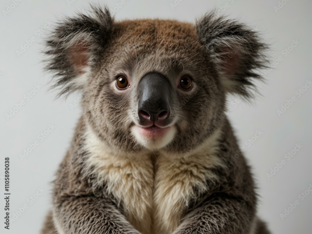 Fototapeta premium Cute koala on a white background.