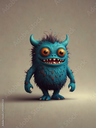 Cute monster illustration on a light background.