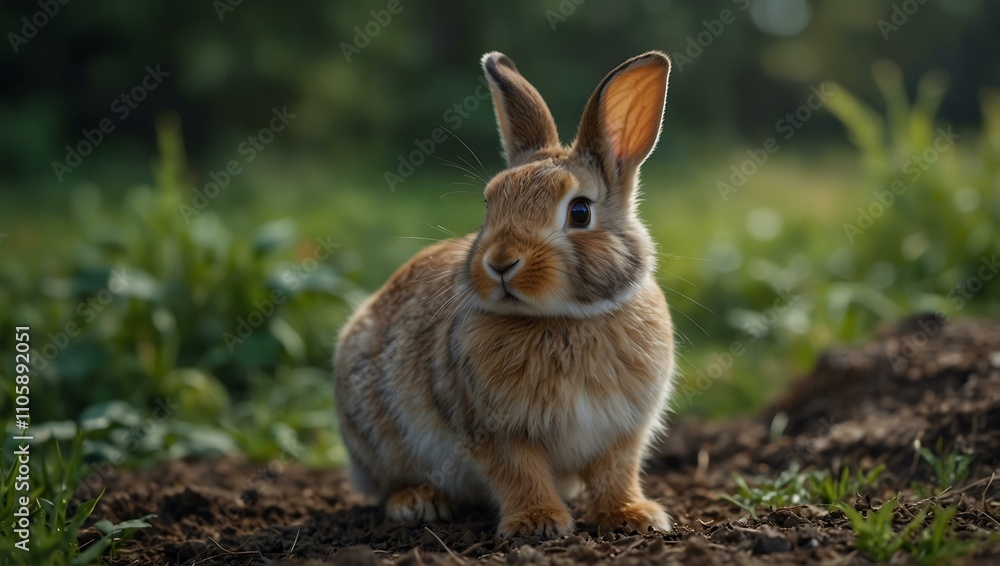 Fototapeta premium Cute rabbit in nature.