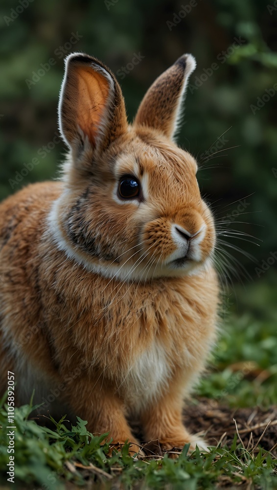 Fototapeta premium Cute rabbit in nature.
