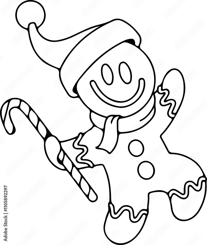 Obraz premium gingerbread line art