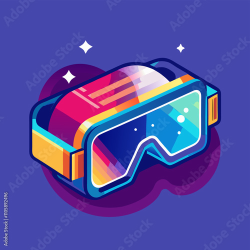 3D Virtual Reality Glasses in the Metaverse Cartoon Vector Design