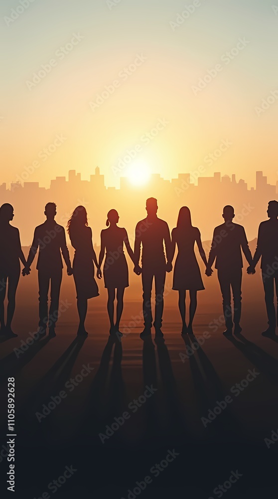 Panoramic concept of teamwork, business team standing hand in hand Panoramic concept of teamwork, business team standing hand in hand