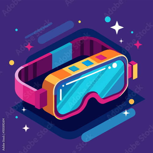 3D Virtual Reality Glasses in the Metaverse Cartoon Vector Design