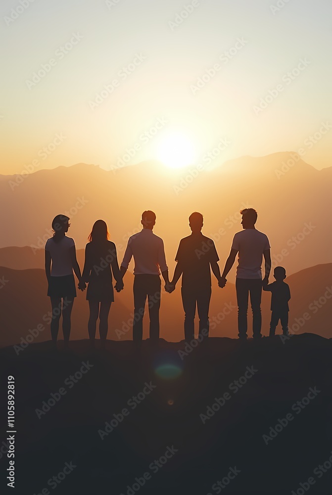 Panoramic concept of teamwork, business team standing hand in hand Panoramic concept of teamwork, business team standing hand in hand