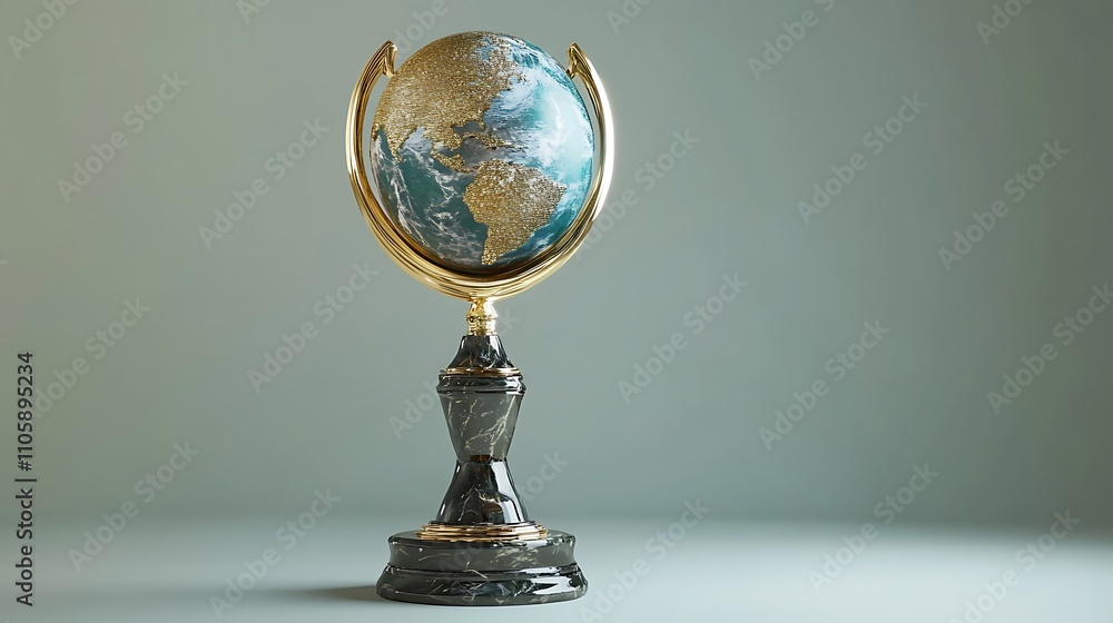 Elegant Golden Globe Award on Marble Base Elegant Golden Globe Award on Marble Base