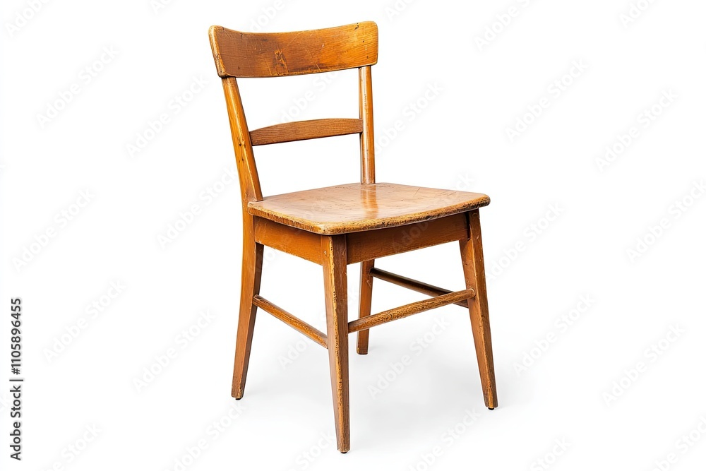 1950s Period Furniture—Classic Wooden Kitchen Chair Isolated on White 1950s Period Furniture—Classic Wooden Kitchen Chair Isolated on White