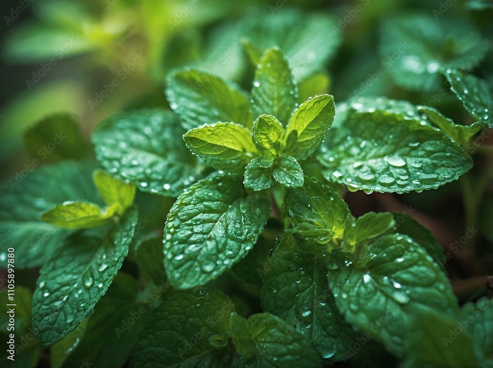 Close-up of Fresh Mint Leaves Close-up of Fresh Mint Leaves